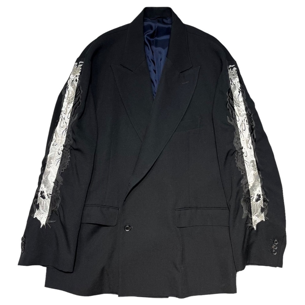 doublet 19AW LINED CHAOS EMBROIDERY WIDE TAPERED JACKET  BLACK